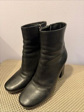 Prada Black Leather Ankle Booties